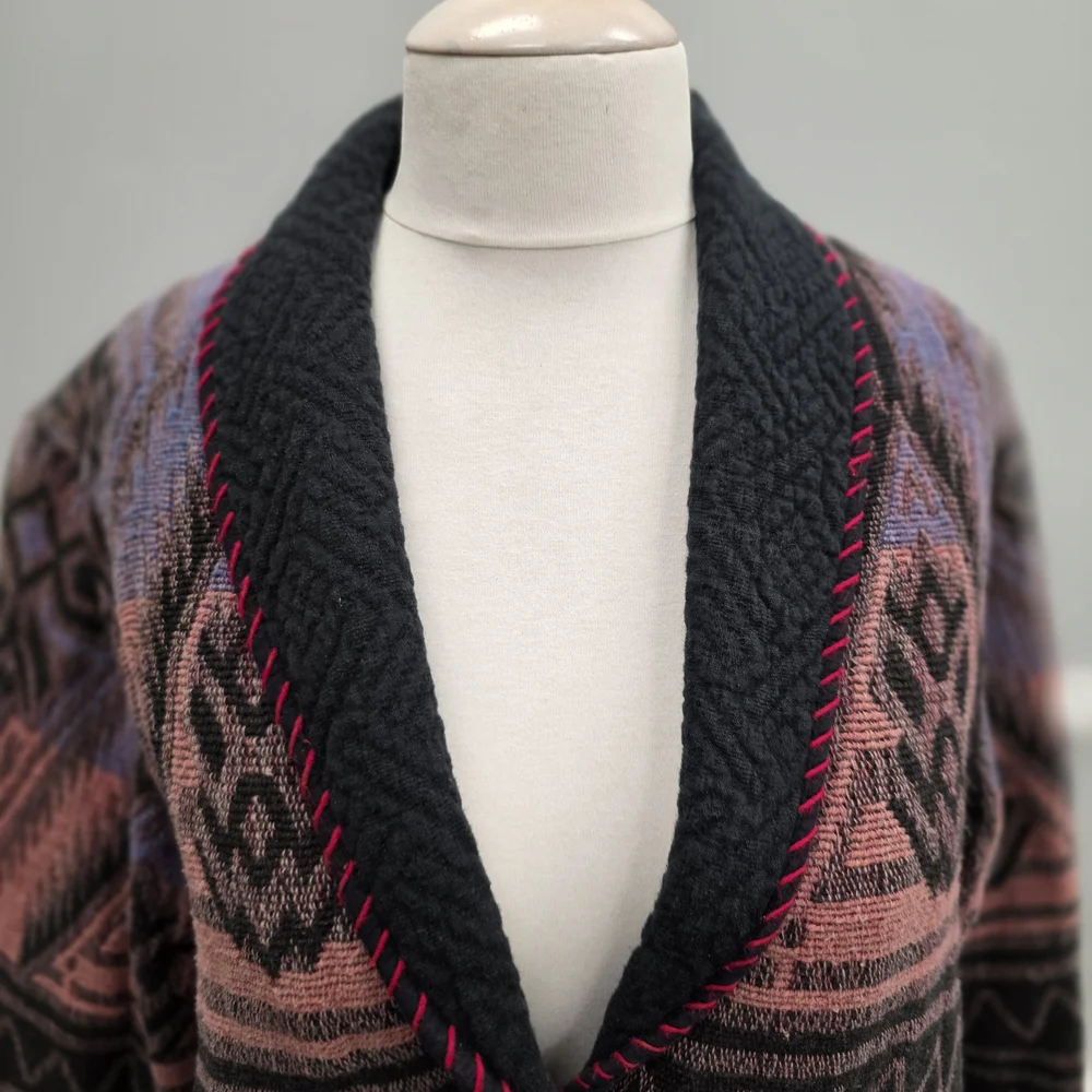 Vintage New Identity Women's Patterned Blazer Cropped - Picture 2 of 8